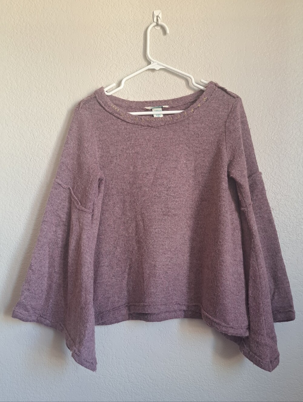 Sundance Wool Blend Purple Mountain Retreat Sweater Flare Bell Sleeve Size XS